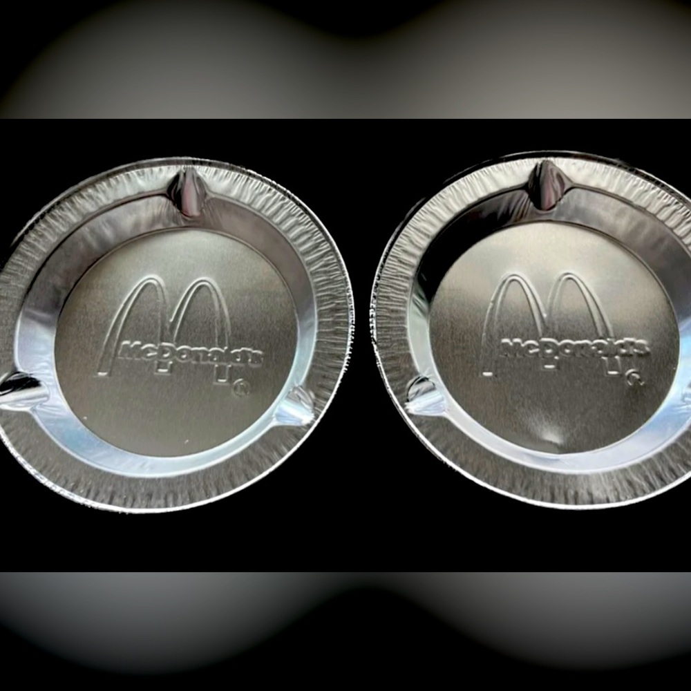 Set of 2 New McDonalds Ashtrays. Tin / Aluminum Unique / Vintage